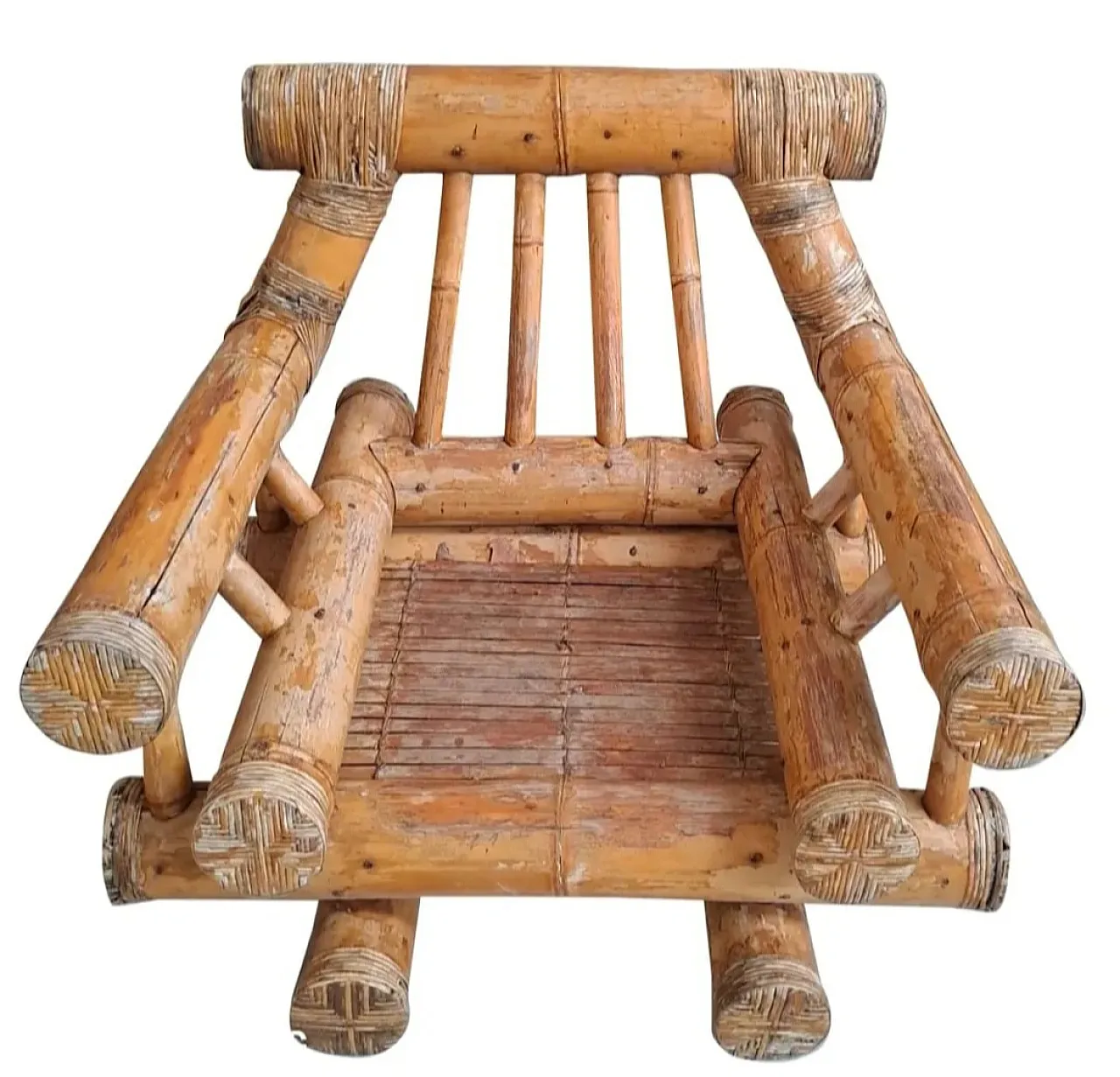 Set di divani in bambù naturale, anni ’70 2