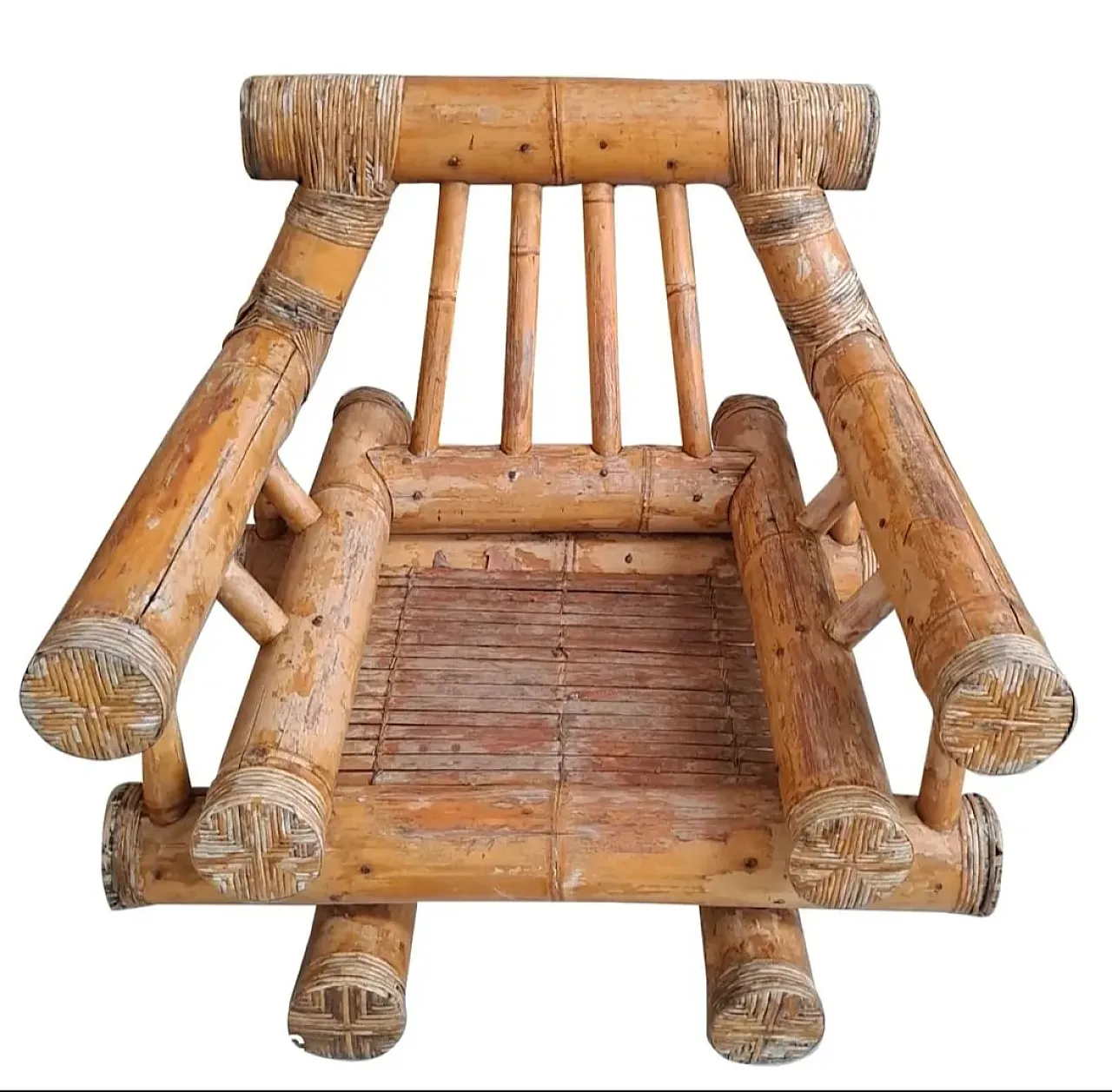 Set di divani in bambù naturale, anni ’70 7