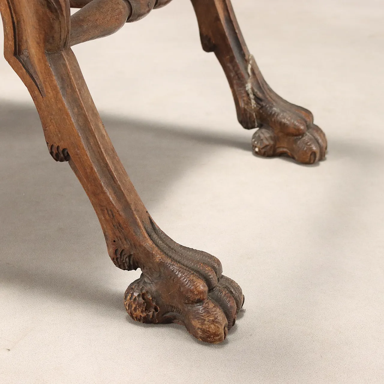 Sgabello Savonarola in noce, in stile Neorinascimentale, fine '800 5