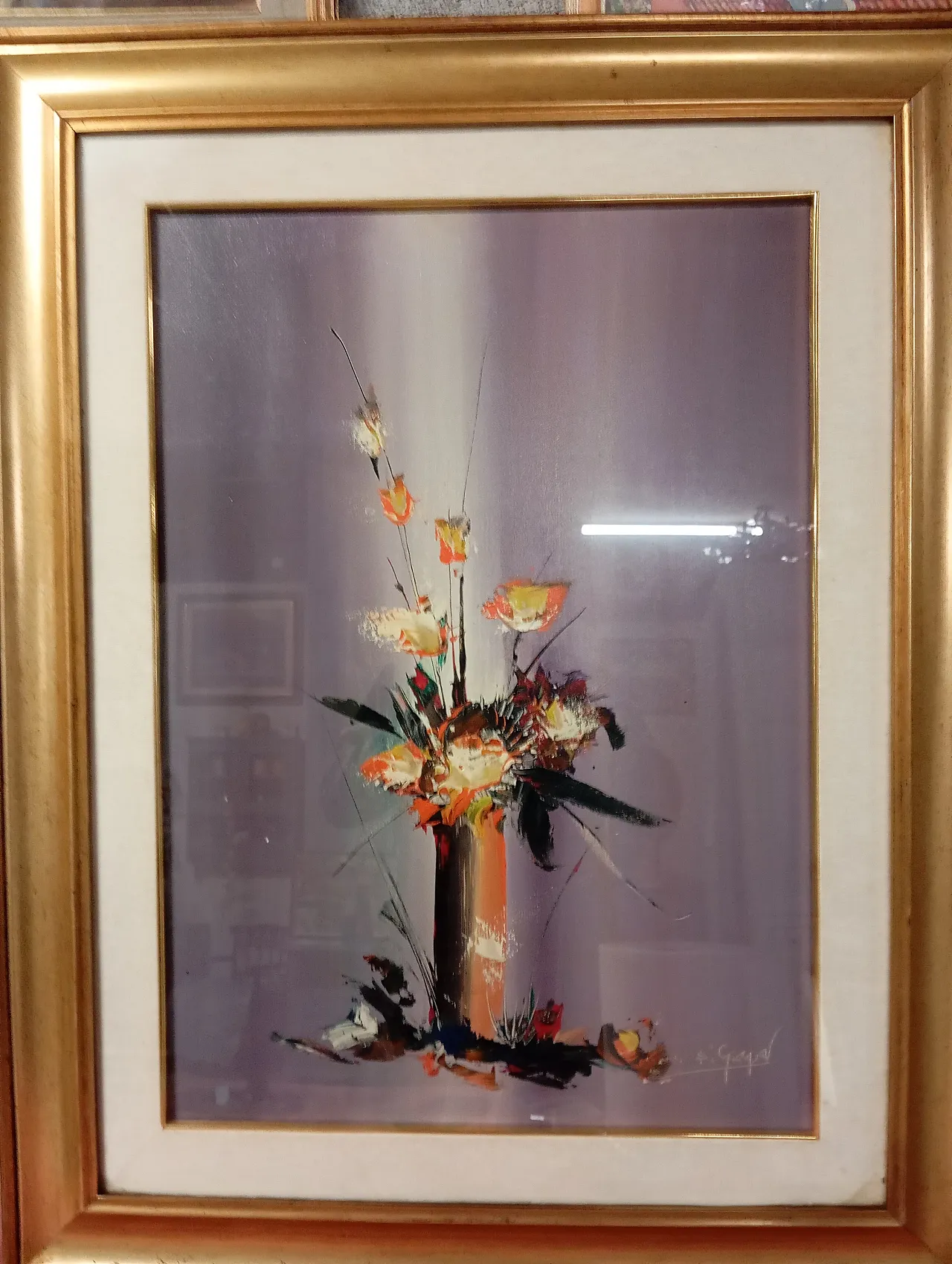 Painting oil on canvas, flower, 90s 1