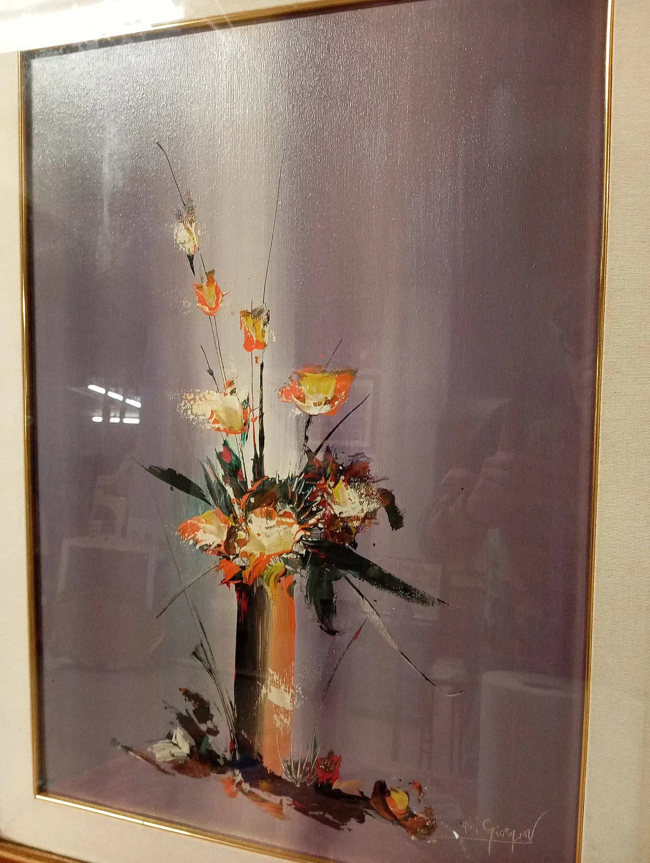 Painting oil on canvas, flower, 90s 2