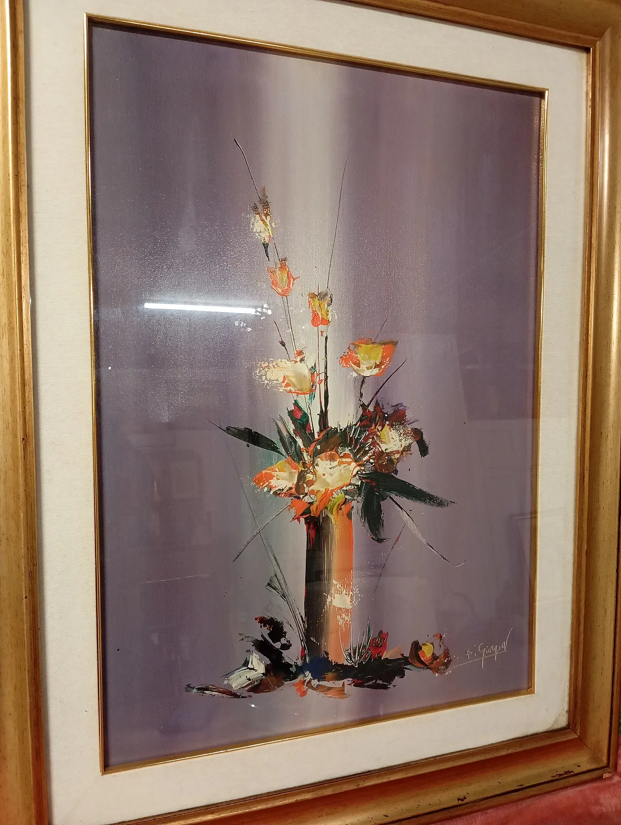 Painting oil on canvas, flower, 90s 3