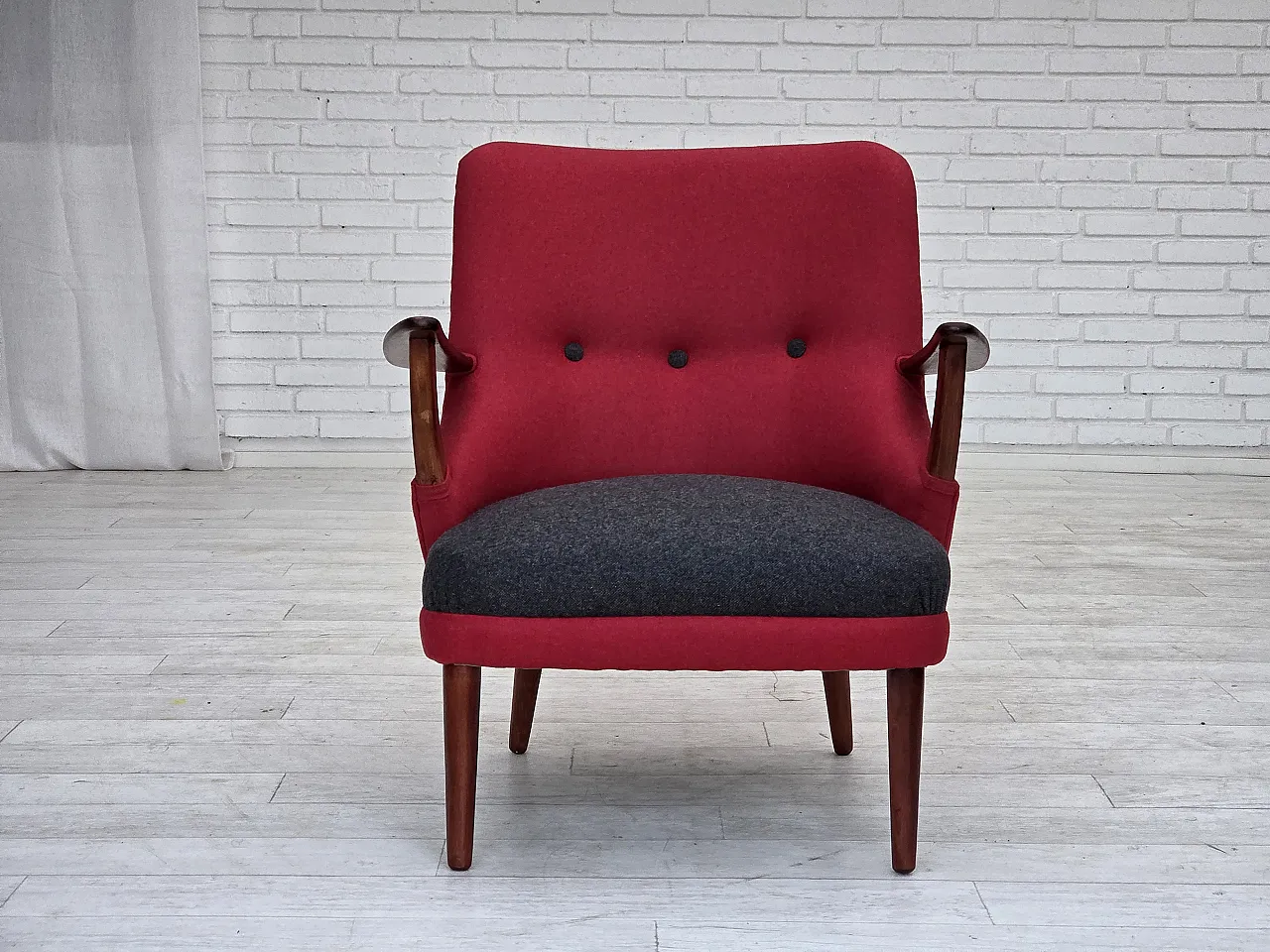 Danish reupholstered wool, 1960s 2