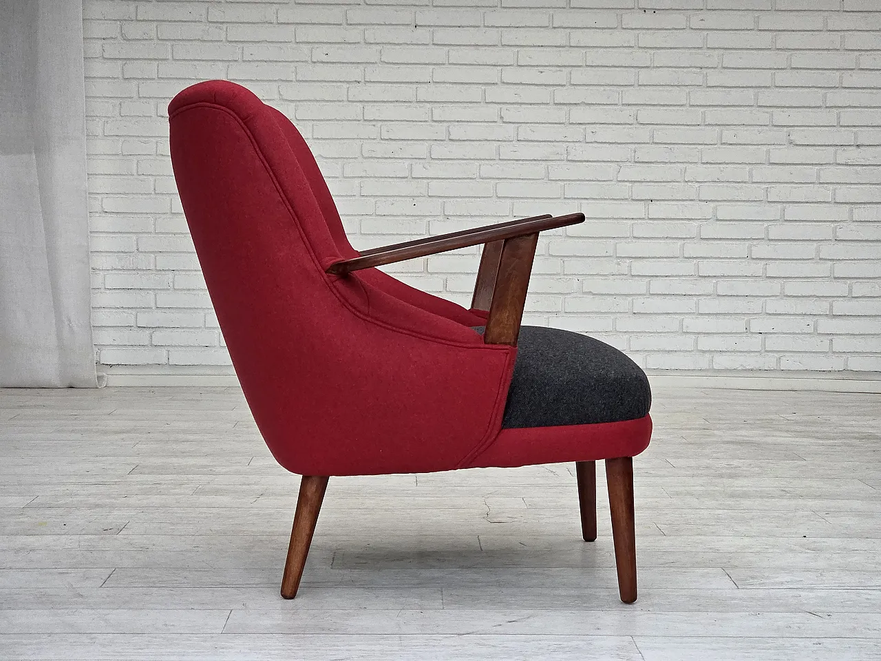 Danish reupholstered wool, 1960s 4