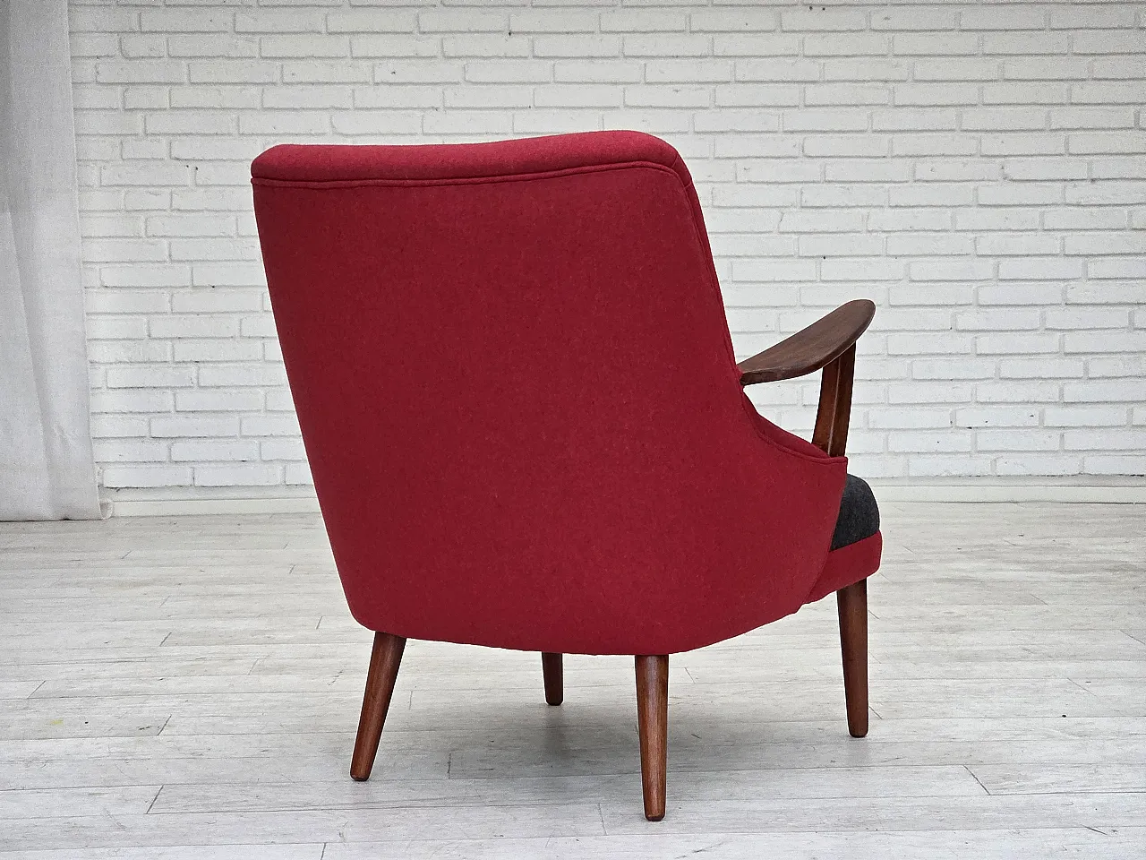 Danish reupholstered wool, 1960s 5