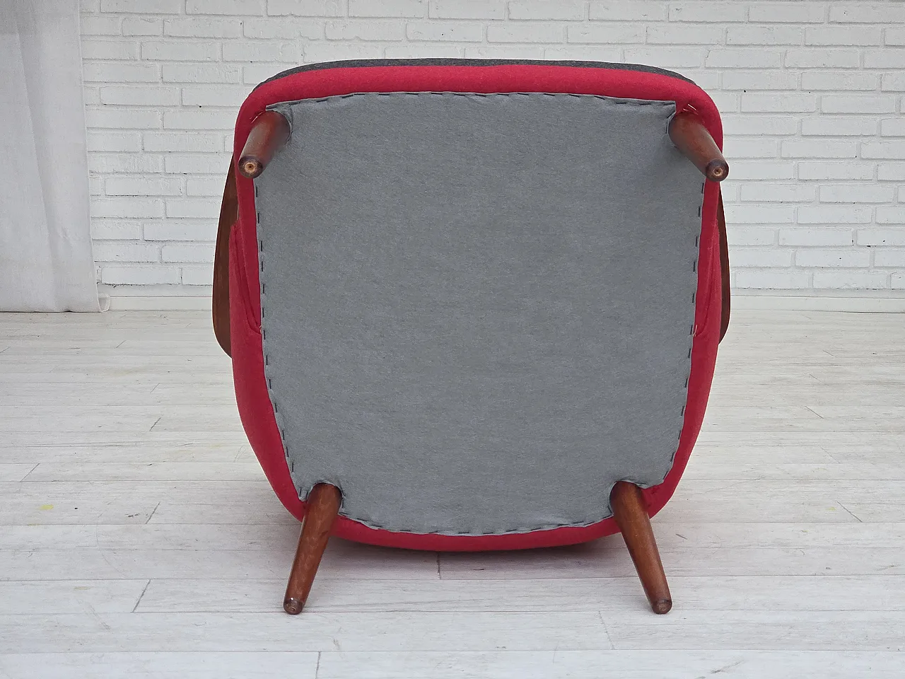 Danish reupholstered wool, 1960s 9