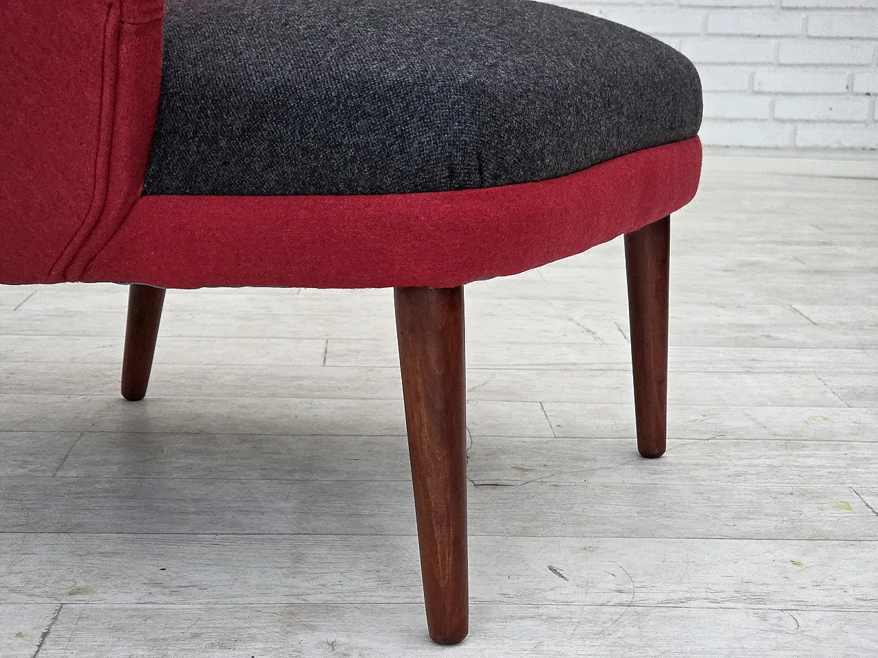 Danish reupholstered wool, 1960s 11