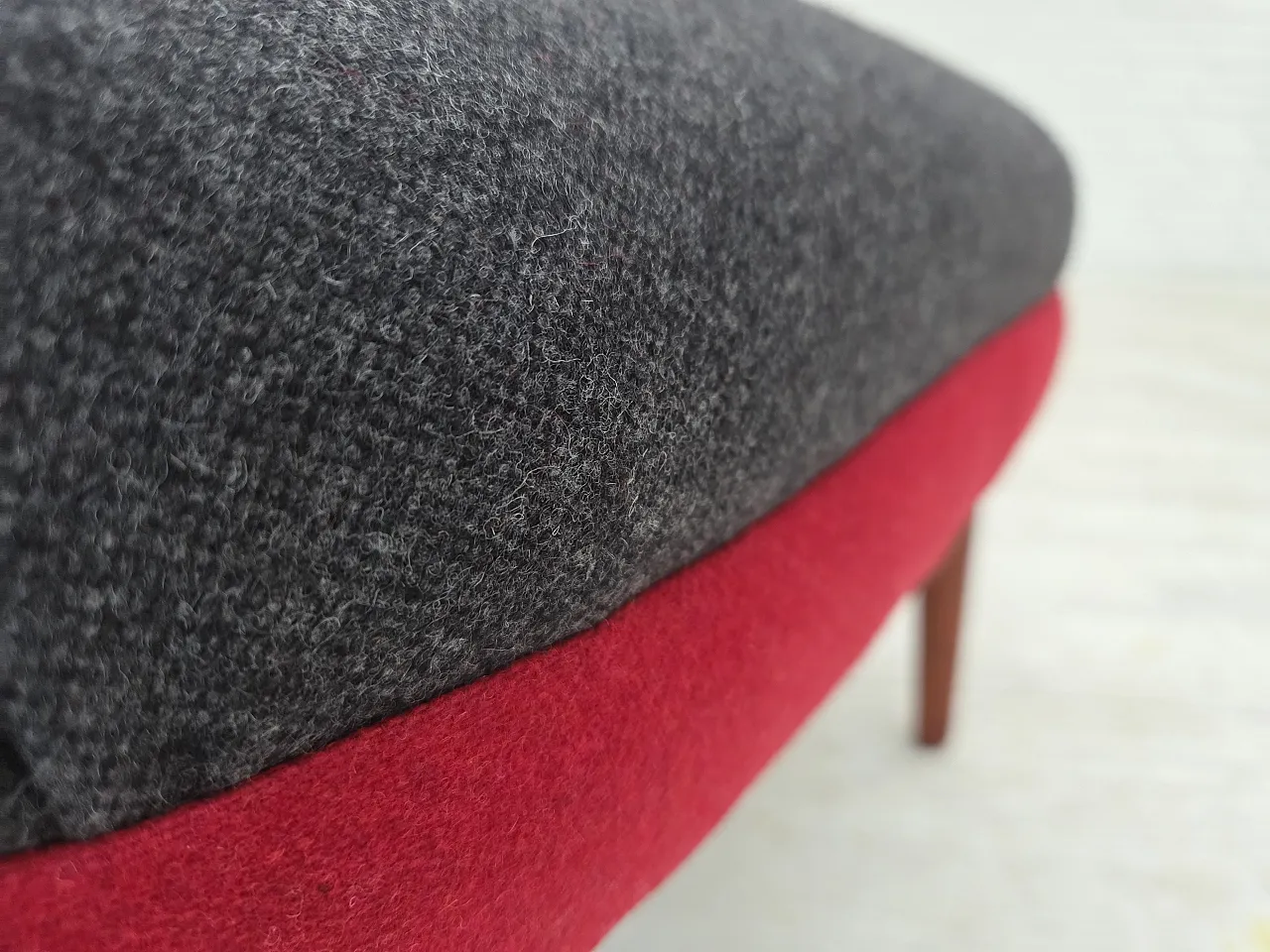Danish reupholstered wool, 1960s 12