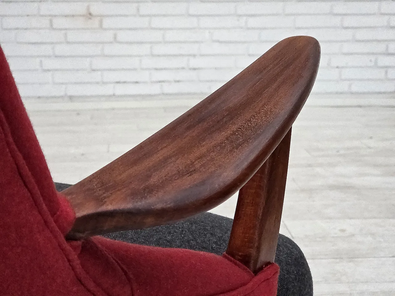 Danish reupholstered wool, 1960s 13