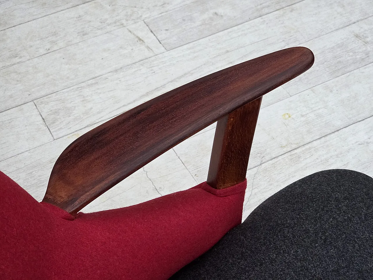 Danish reupholstered wool, 1960s 14