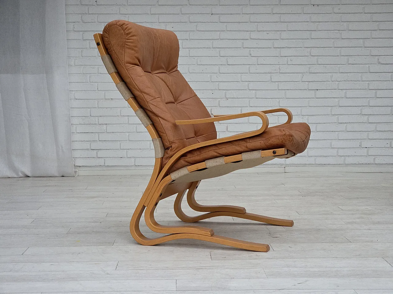 Norwegian armchair, model "Kengu", leather, 1970s 1