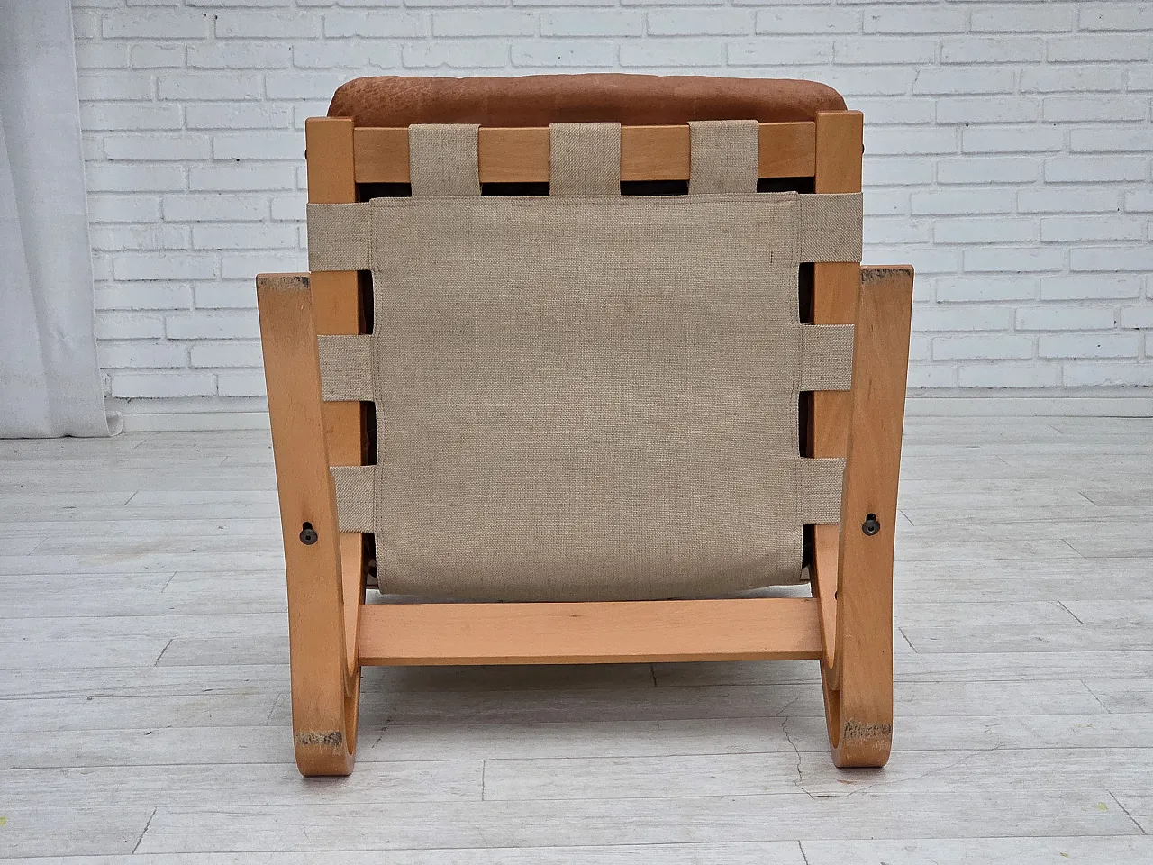 Norwegian armchair, model "Kengu", leather, 1970s 12