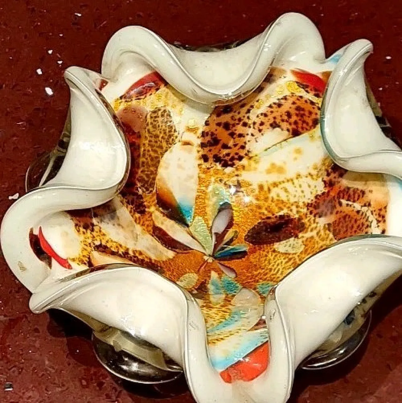 All Fruits Murano Glass Bowl by Dino Martens with Gold Flakes, 1960s 3