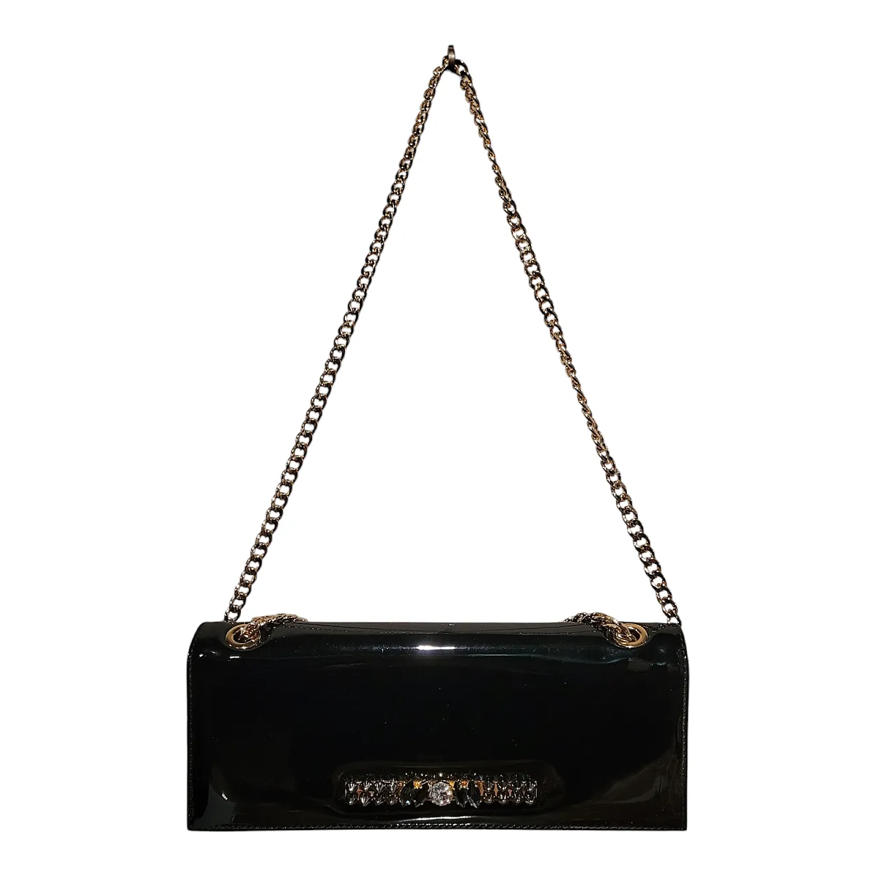 Borsa in pelle verniciata nera Innuè, Italia, anni 2000 1