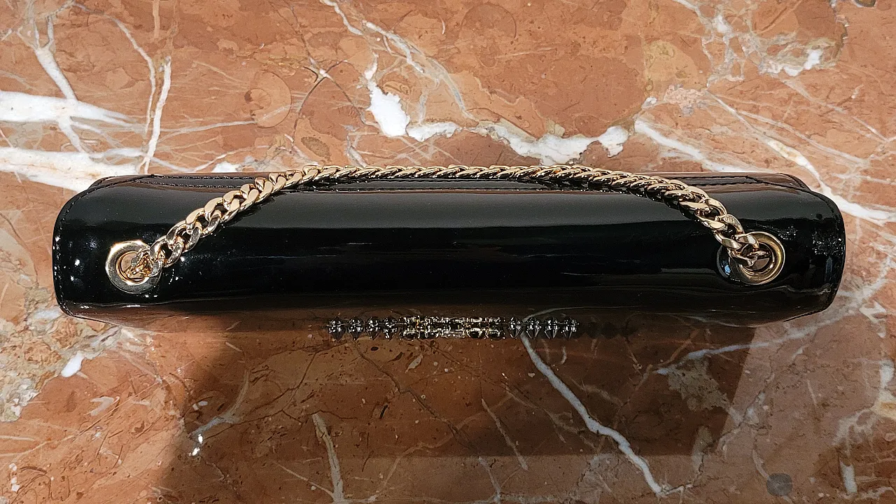 Borsa in pelle verniciata nera Innuè, Italia, anni 2000 6