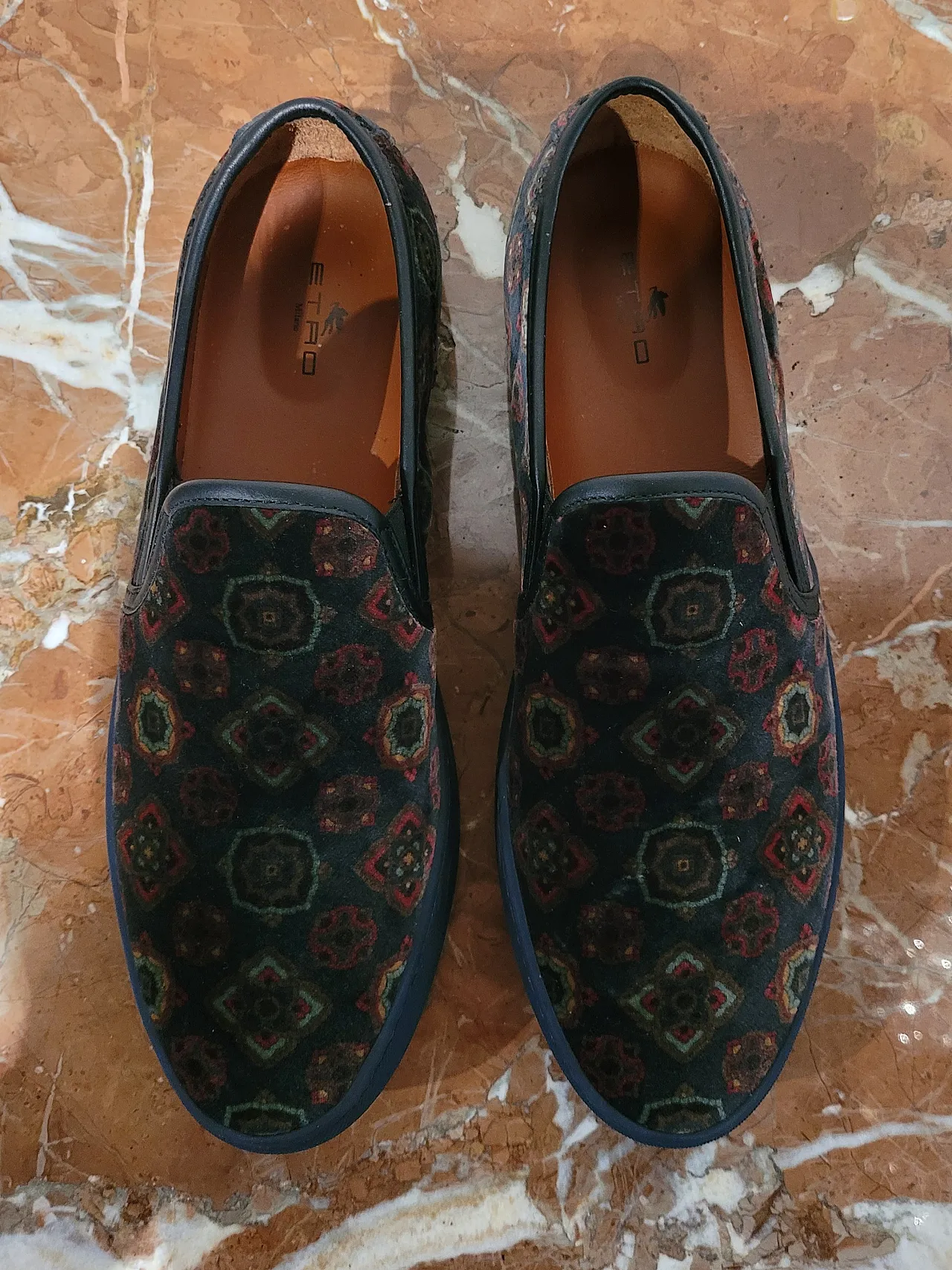Scarpe slip-on in pelle e velluto Etro, Milano, anni 2000 7