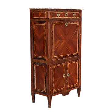 Wood and marble secretary desk, late 19th century