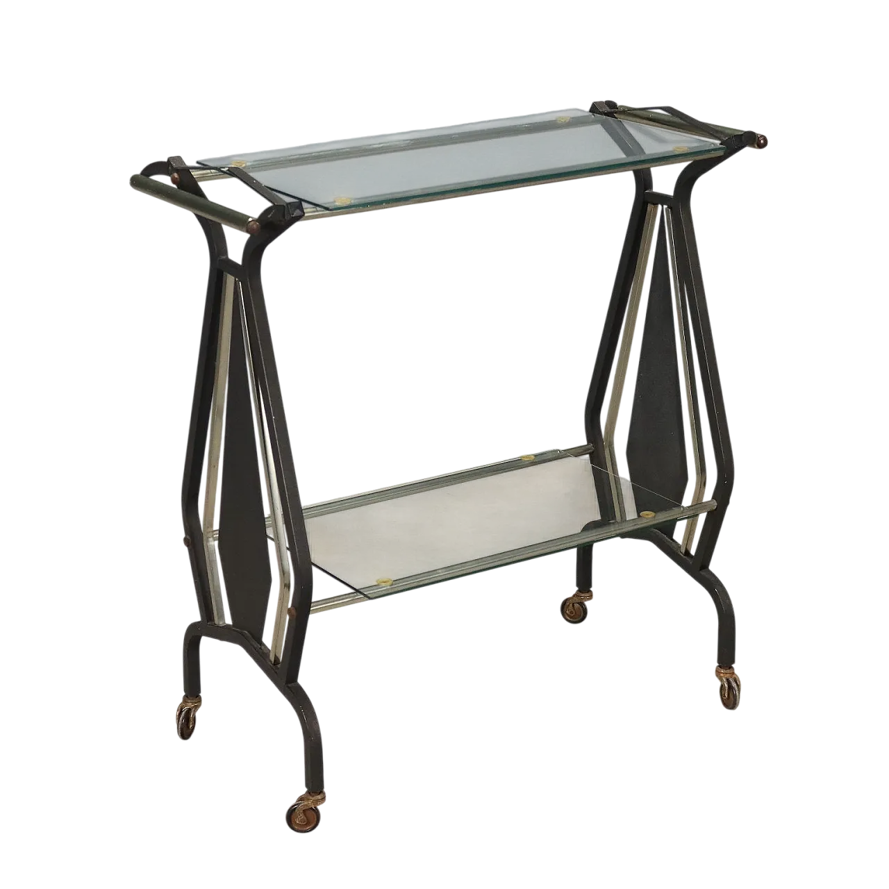 Trolley, enameled metal, glass, 20th century 8