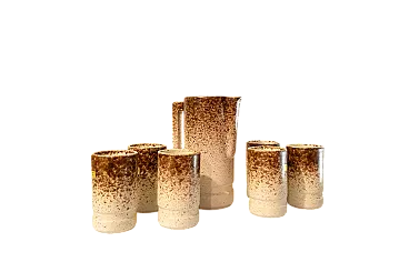 Caraffa con 6 bicchieri di Albino Reggiori, anni '70