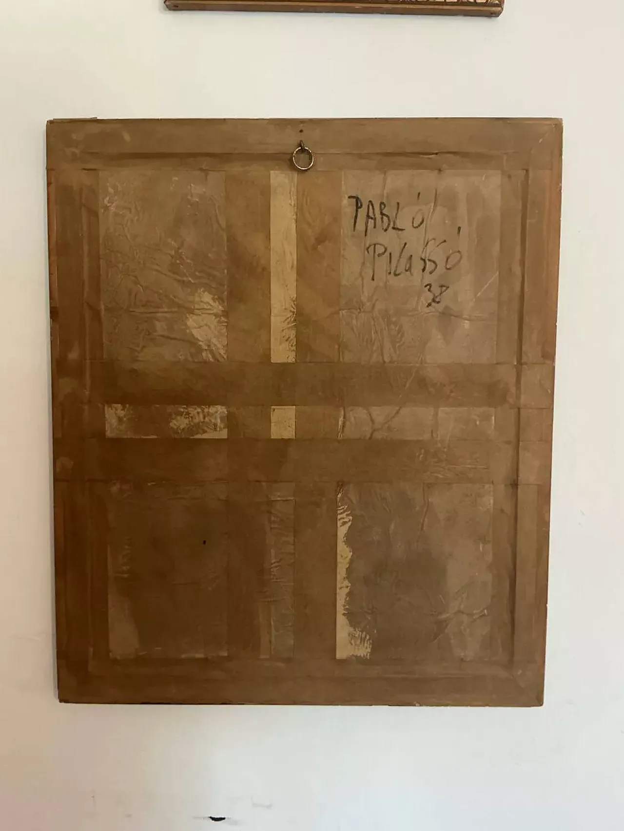 Dipinto astratto in stile cubista, olio su tela con cornice, '900 5