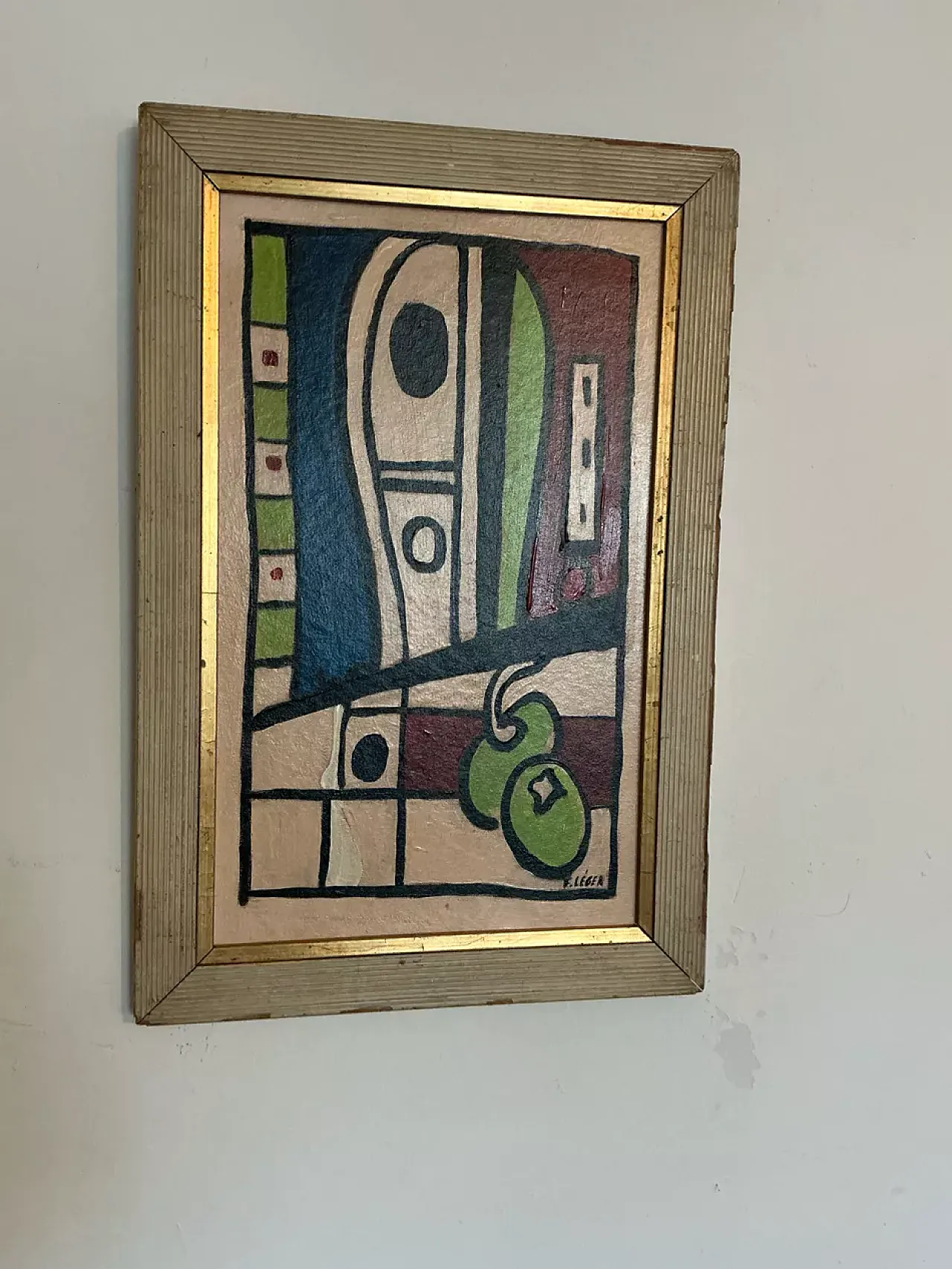 Pittura astratta modernista, olio su tela con cornice in legno, '900 2