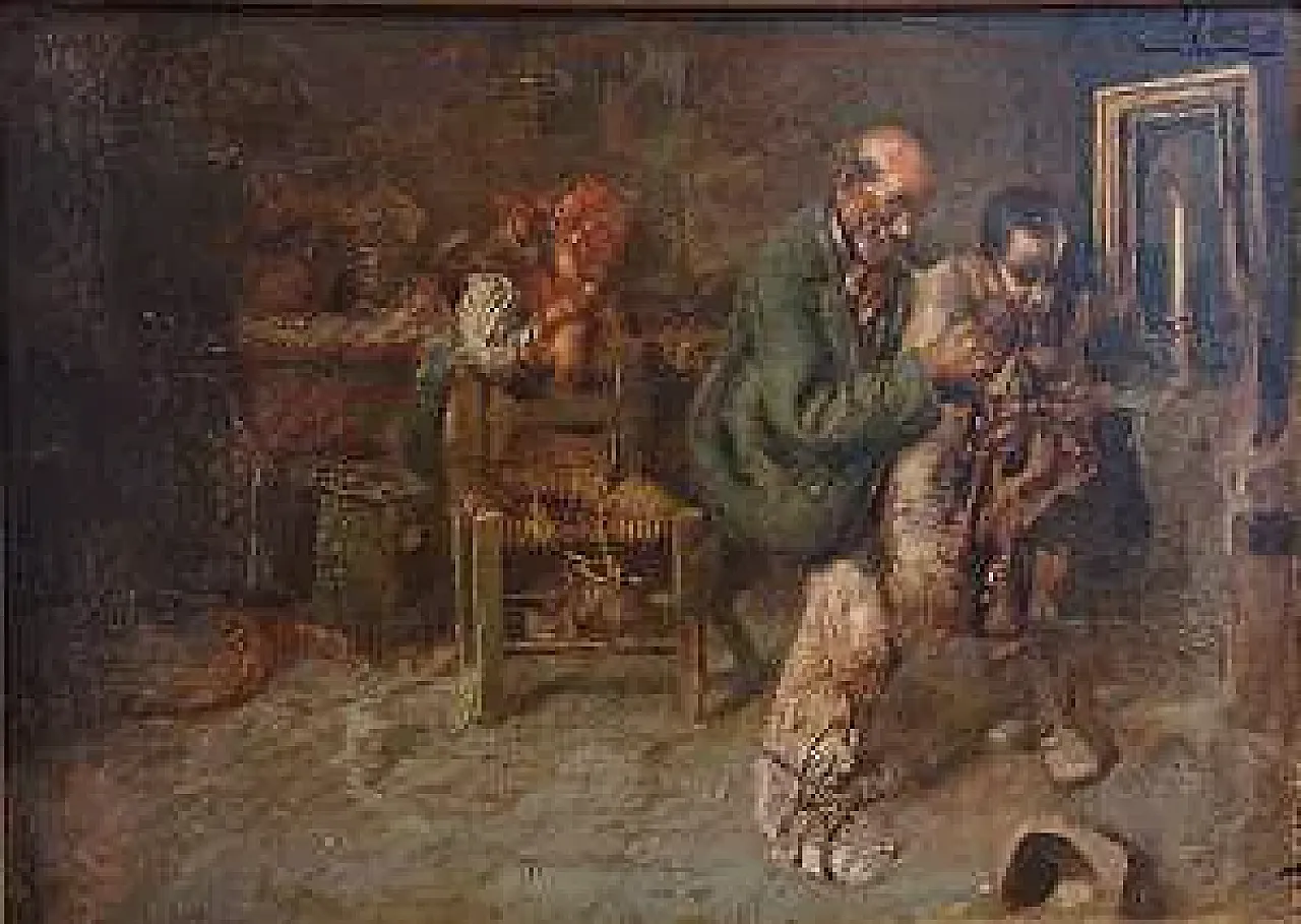 Interior with Bagpipers, oil on panel, 19th century 2