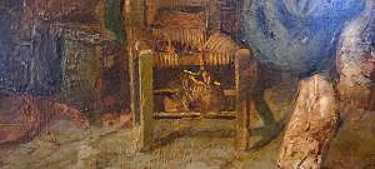Interior with Bagpipers, oil on panel, 19th century 7