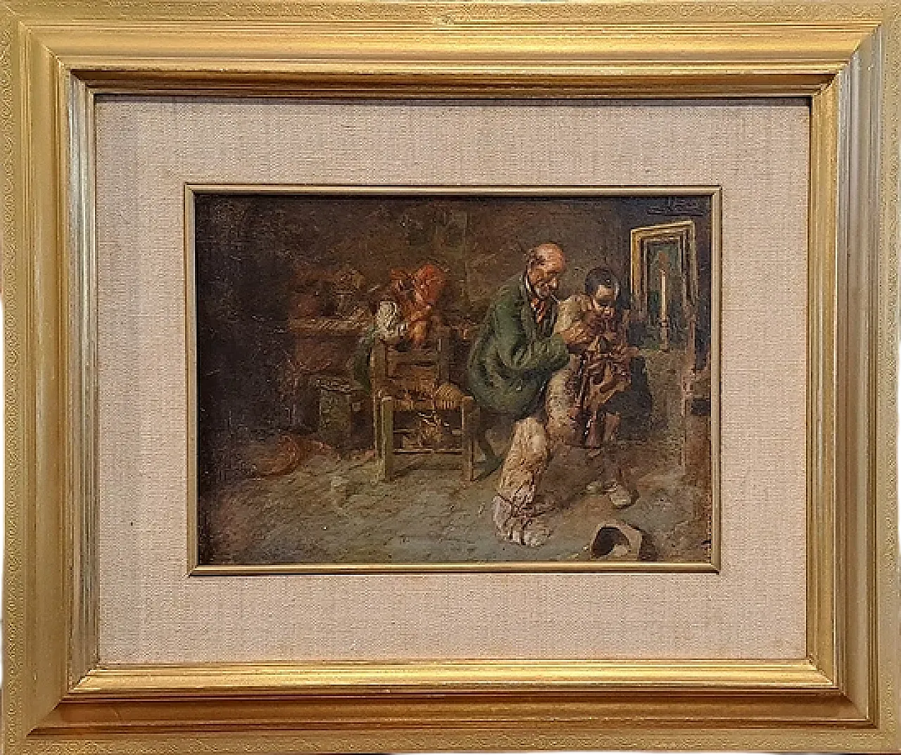 Interior with Bagpipers, oil on panel, 19th century 10