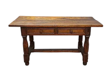 Solid walnut table, 17th century