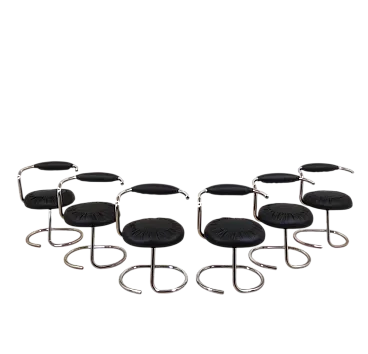 6 Cobra chairs by Giotto Stoppino, 1970s
