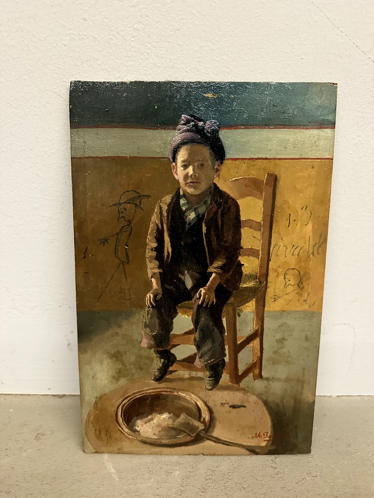 Olio su tavola '800, Bambino di Janotta Michele, '900 1