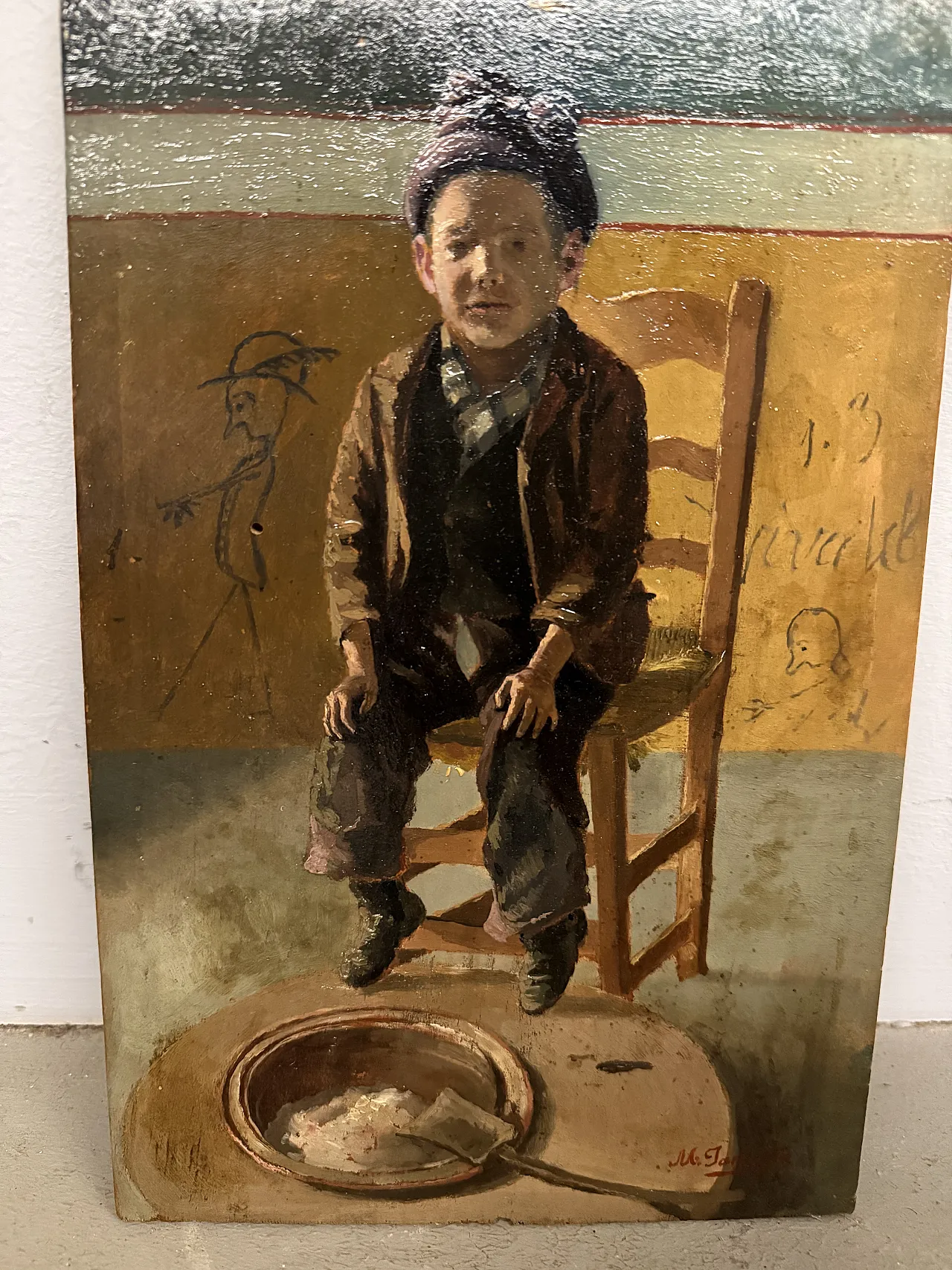 Olio su tavola '800, Bambino di Janotta Michele, '900 3