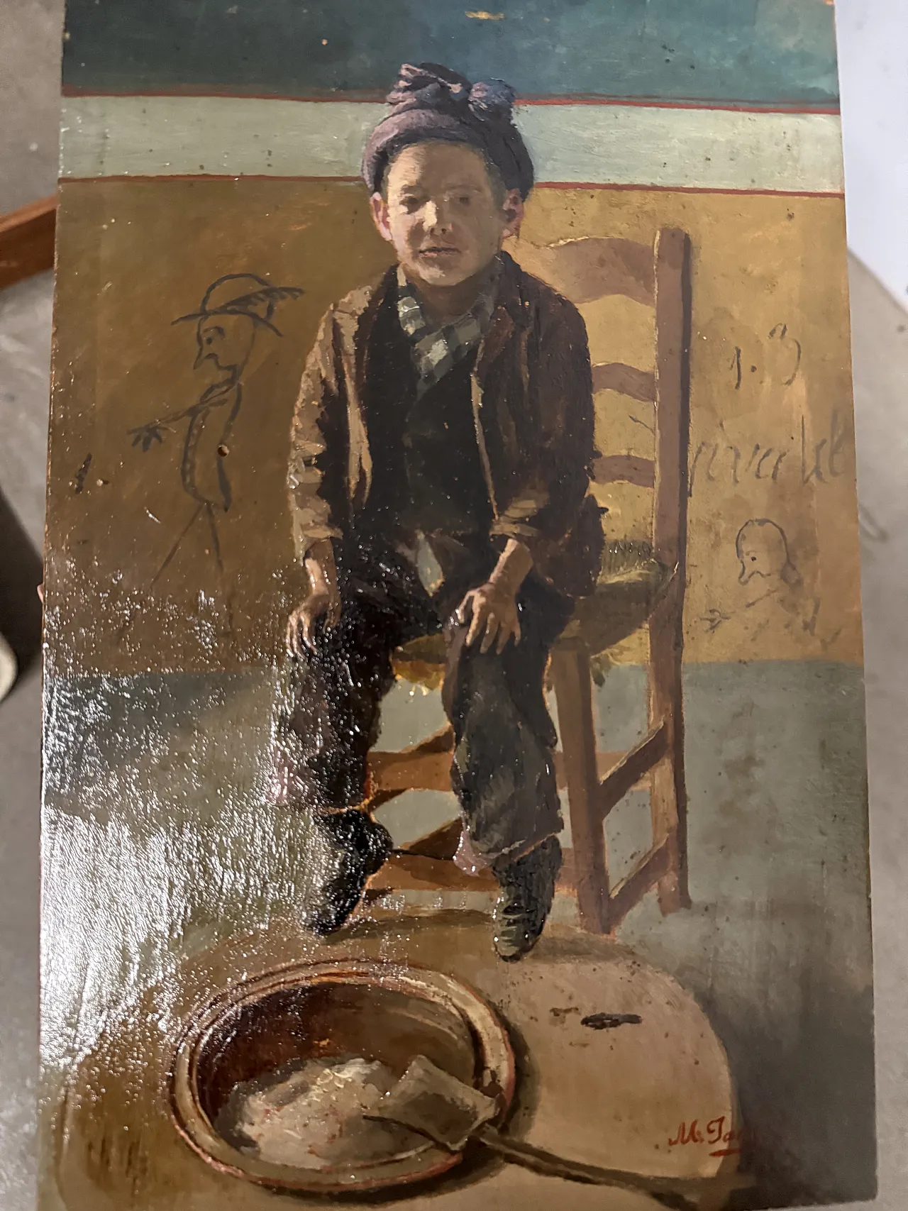 Olio su tavola '800, Bambino di Janotta Michele, '900 8