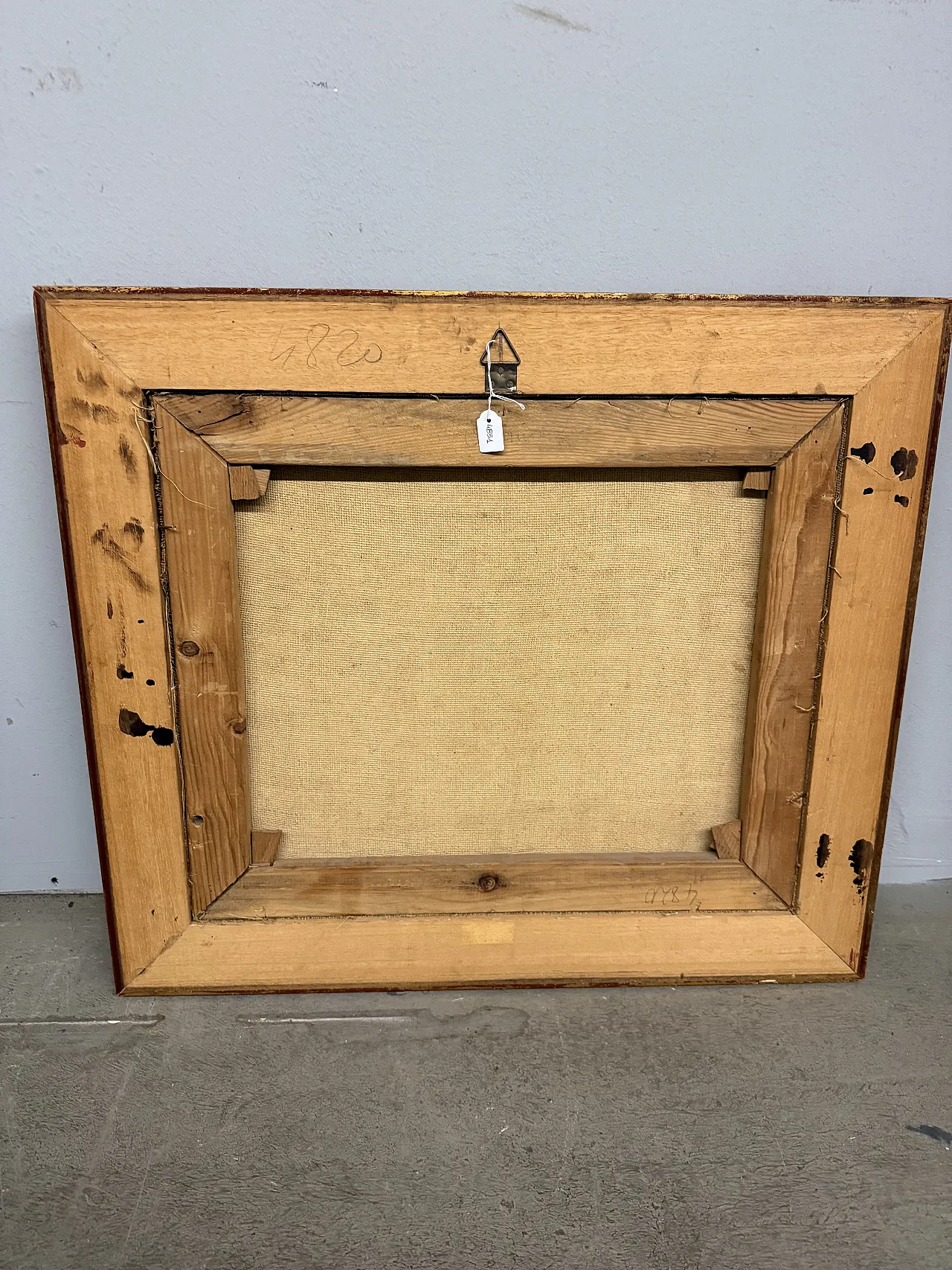 Dipinto olio su tela con cavaliere e dama, '700 12