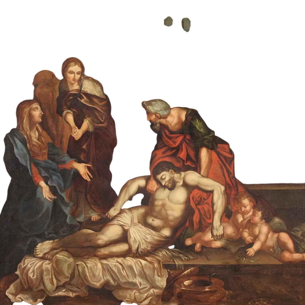 Italian painting, Lamentation over the Dead Christ, 17th century 16