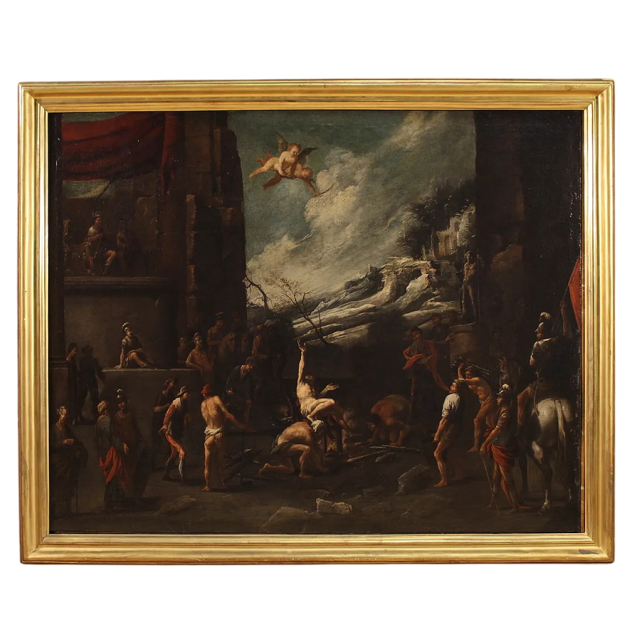 Religious painting, Martyrdom of San Lorenzo, 17th century 16
