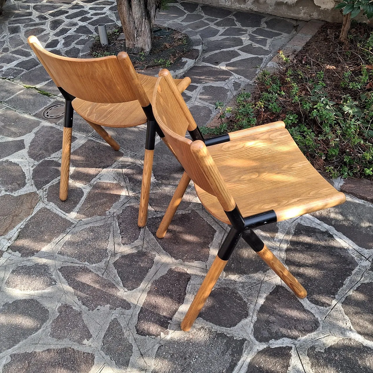 Coppia di Sedie Nodo di Mauro Pasquinelli per Tisettanta, anni '70 2