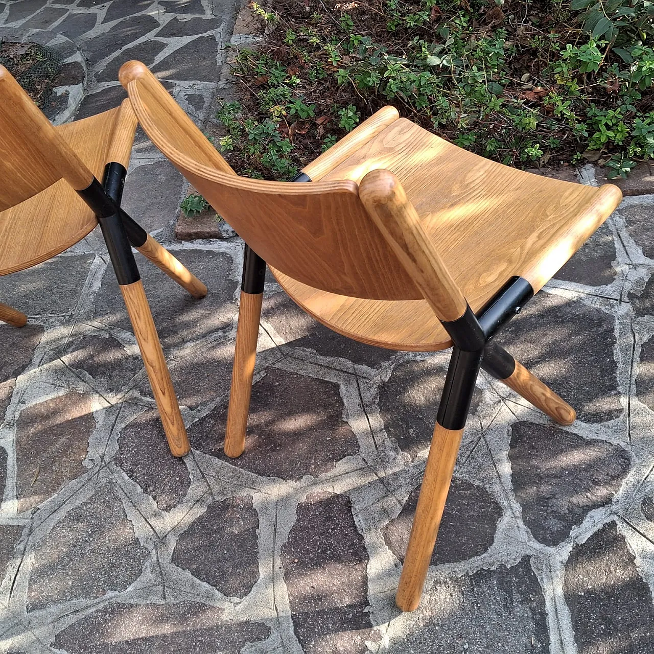 Coppia di Sedie Nodo di Mauro Pasquinelli per Tisettanta, anni '70 3