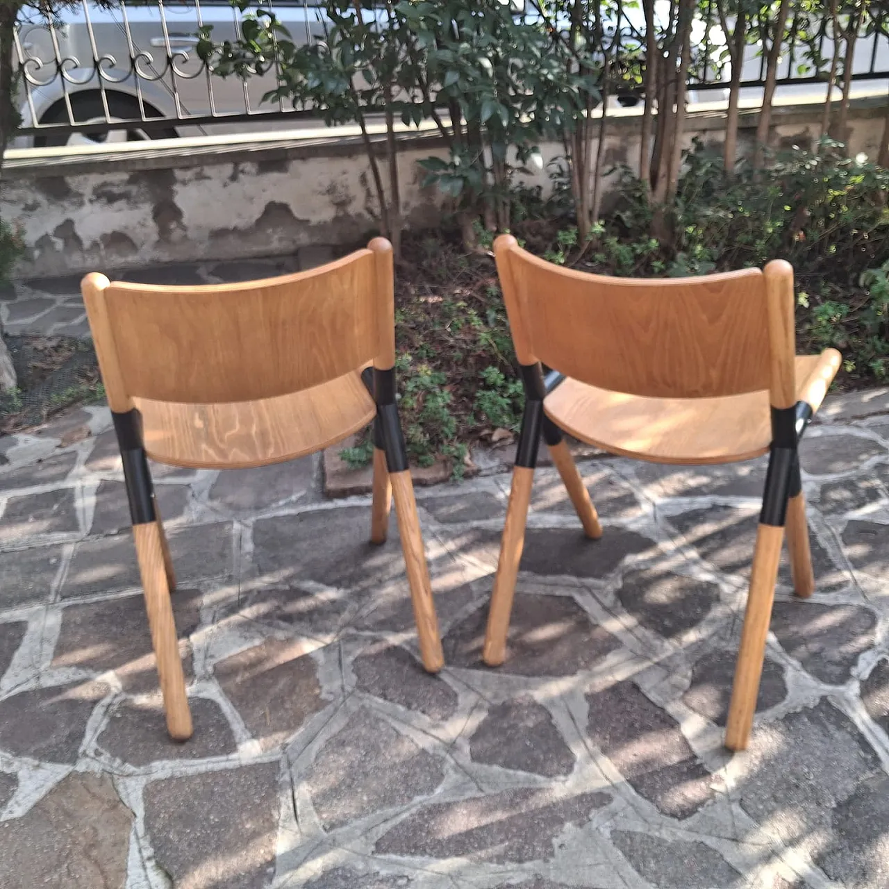 Coppia di Sedie Nodo di Mauro Pasquinelli per Tisettanta, anni '70 5