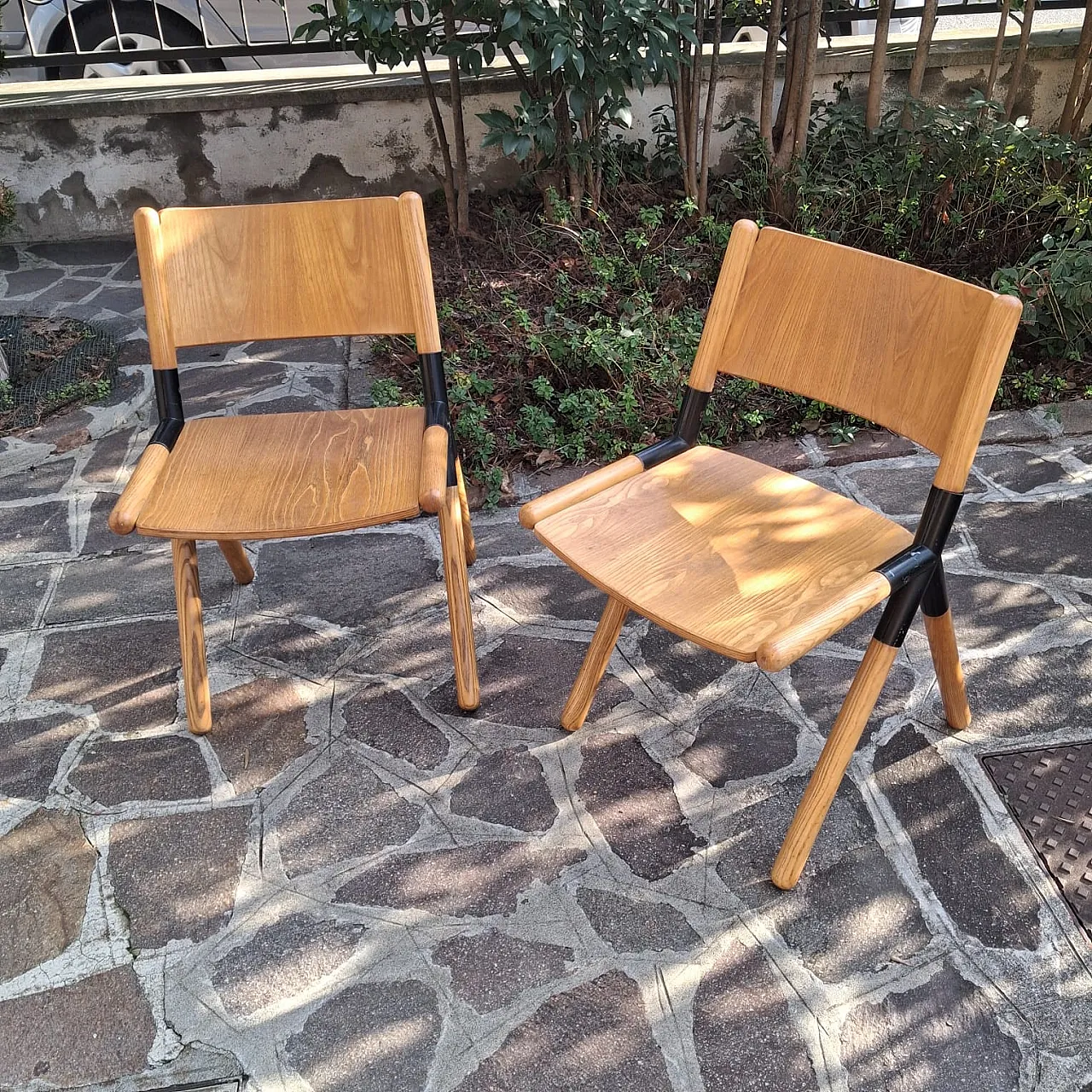 Coppia di Sedie Nodo di Mauro Pasquinelli per Tisettanta, anni '70 6