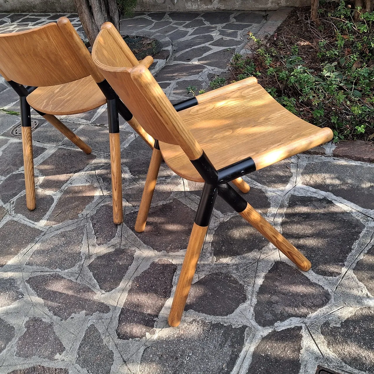 Coppia di Sedie Nodo di Mauro Pasquinelli per Tisettanta, anni '70 7