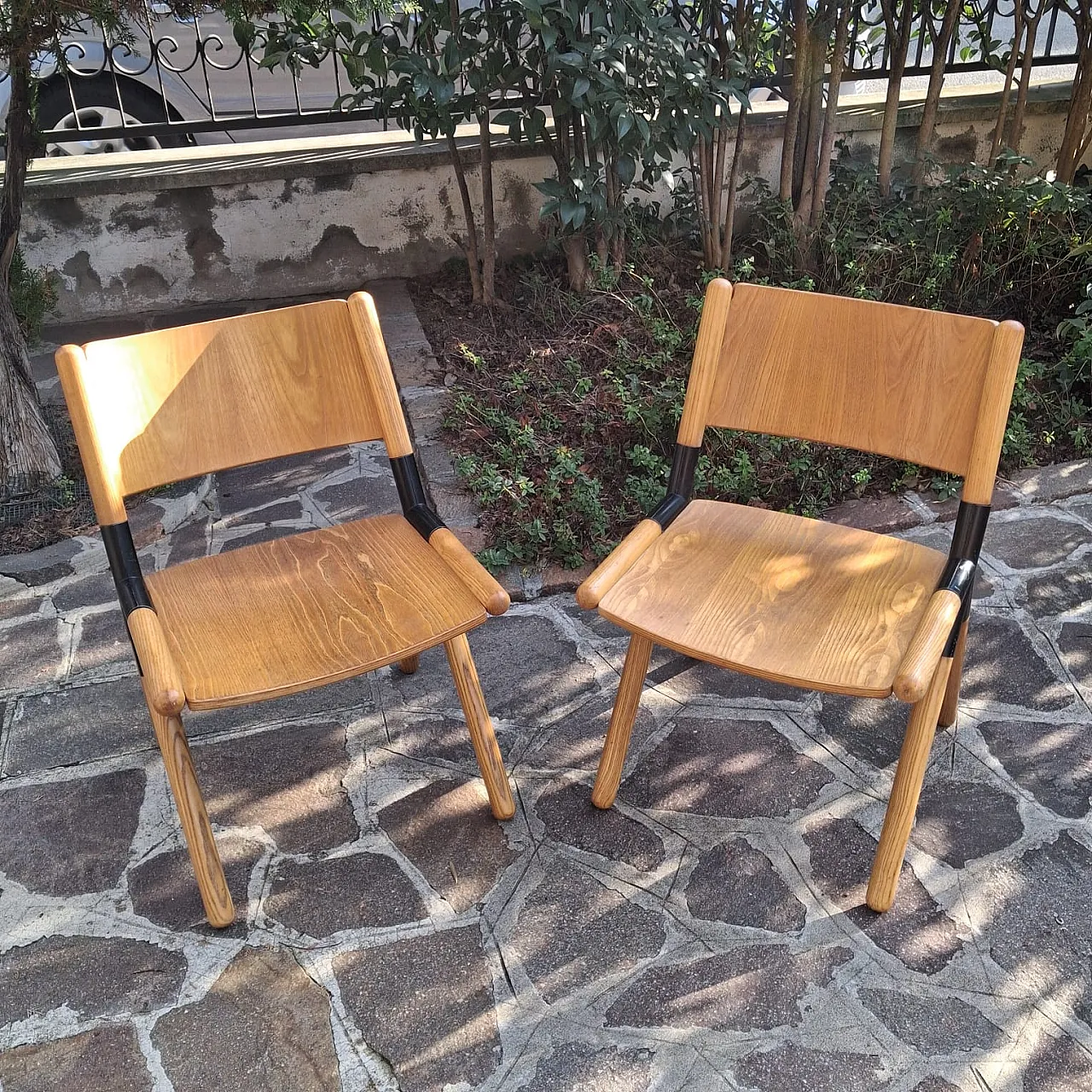 Coppia di Sedie Nodo di Mauro Pasquinelli per Tisettanta, anni '70 9