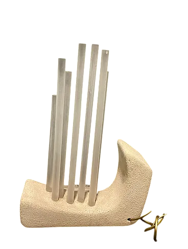 Acrylic stone table lamp, 1980s