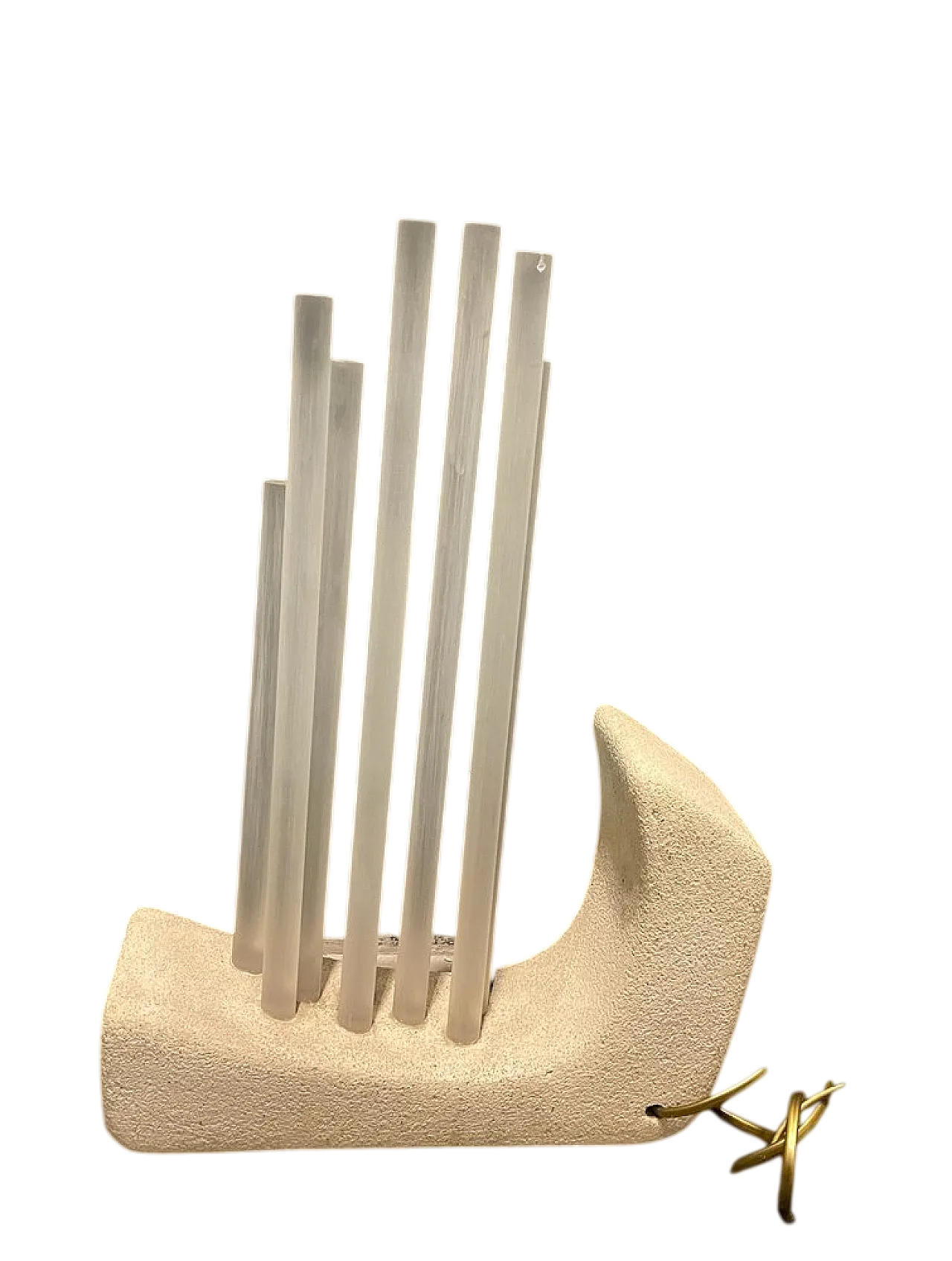 Acrylic stone table lamp, 1980s 8