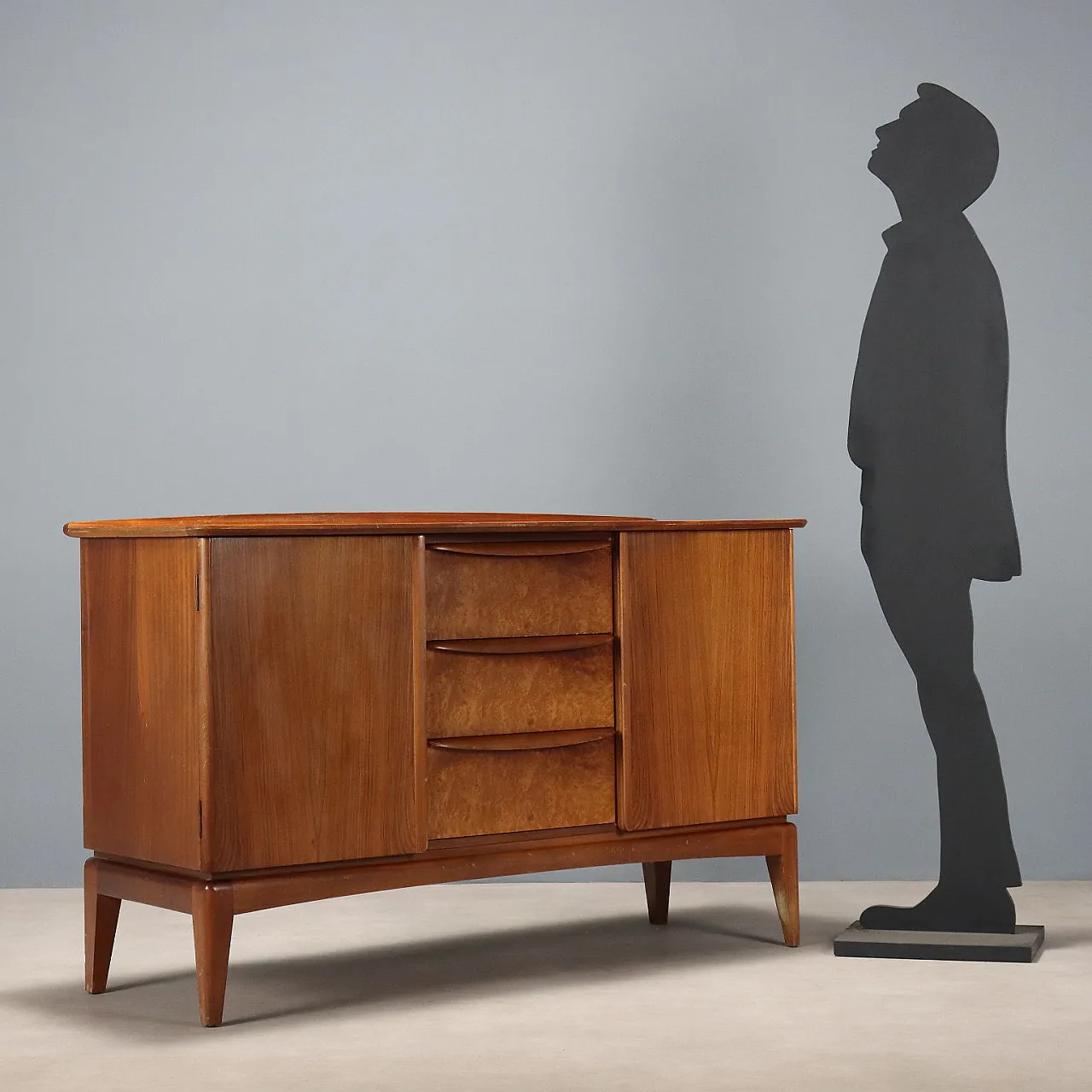 Credenza con impiallacciatura di teak e radica, '900 2