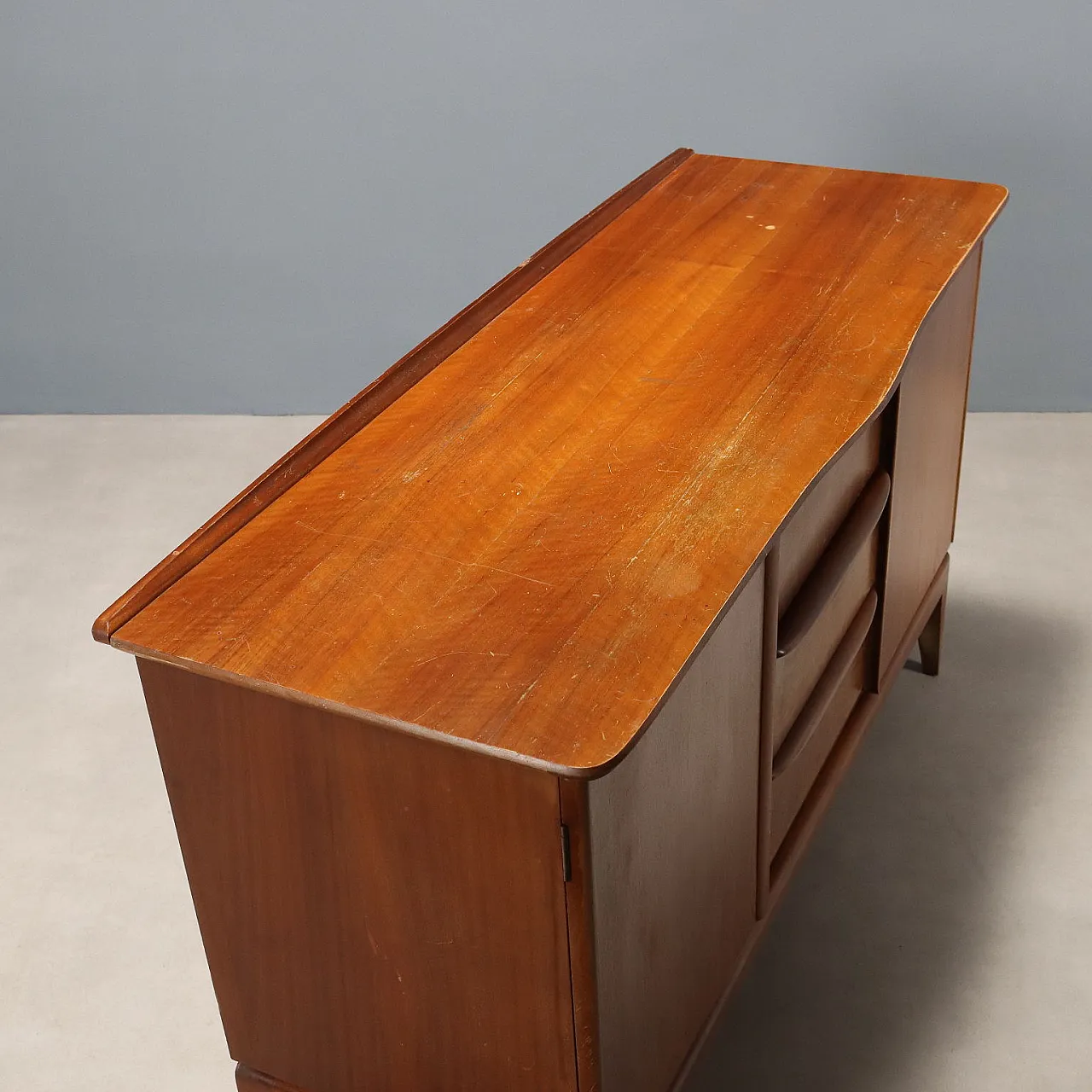 Credenza con impiallacciatura di teak e radica, '900 9