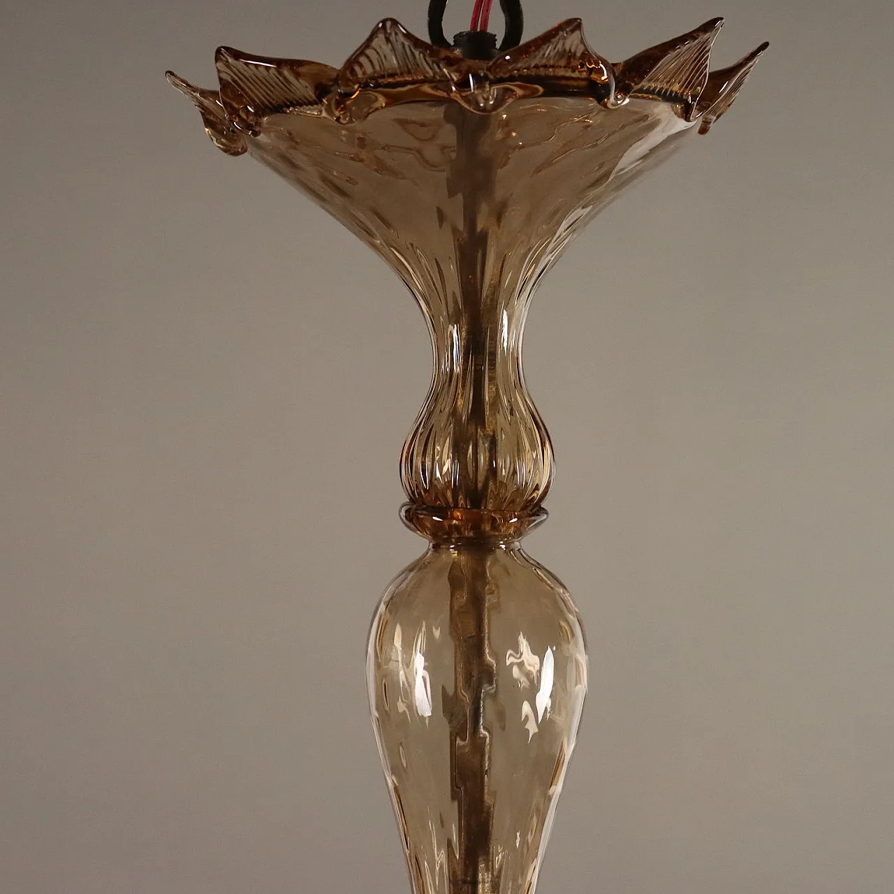 Chandelier in smoked Murano glass, 1950s 4