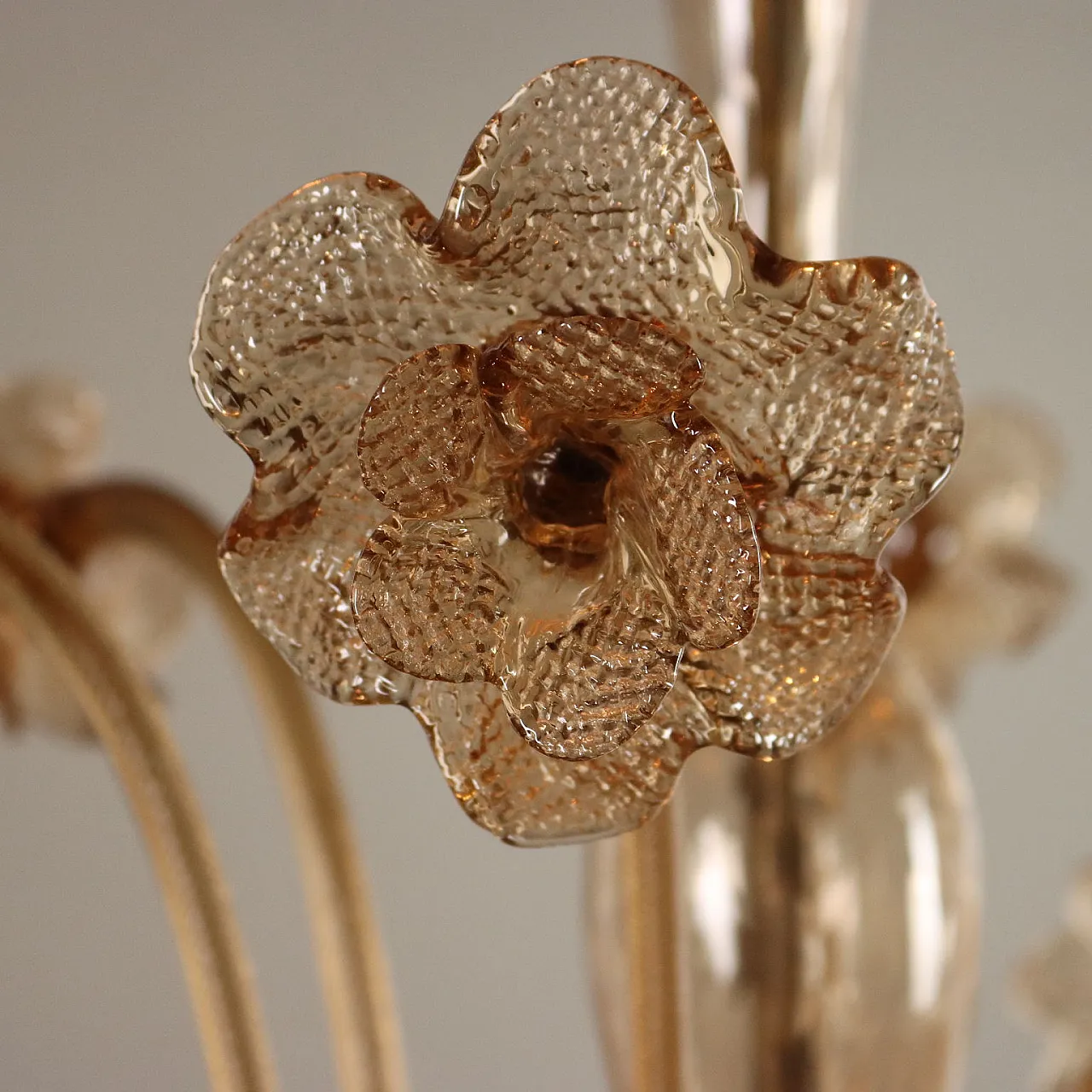 Chandelier in smoked Murano glass, 1950s 5