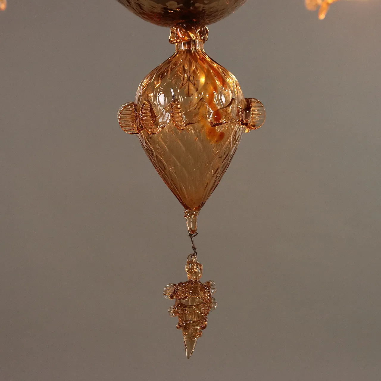 Chandelier in smoked Murano glass, 1950s 8