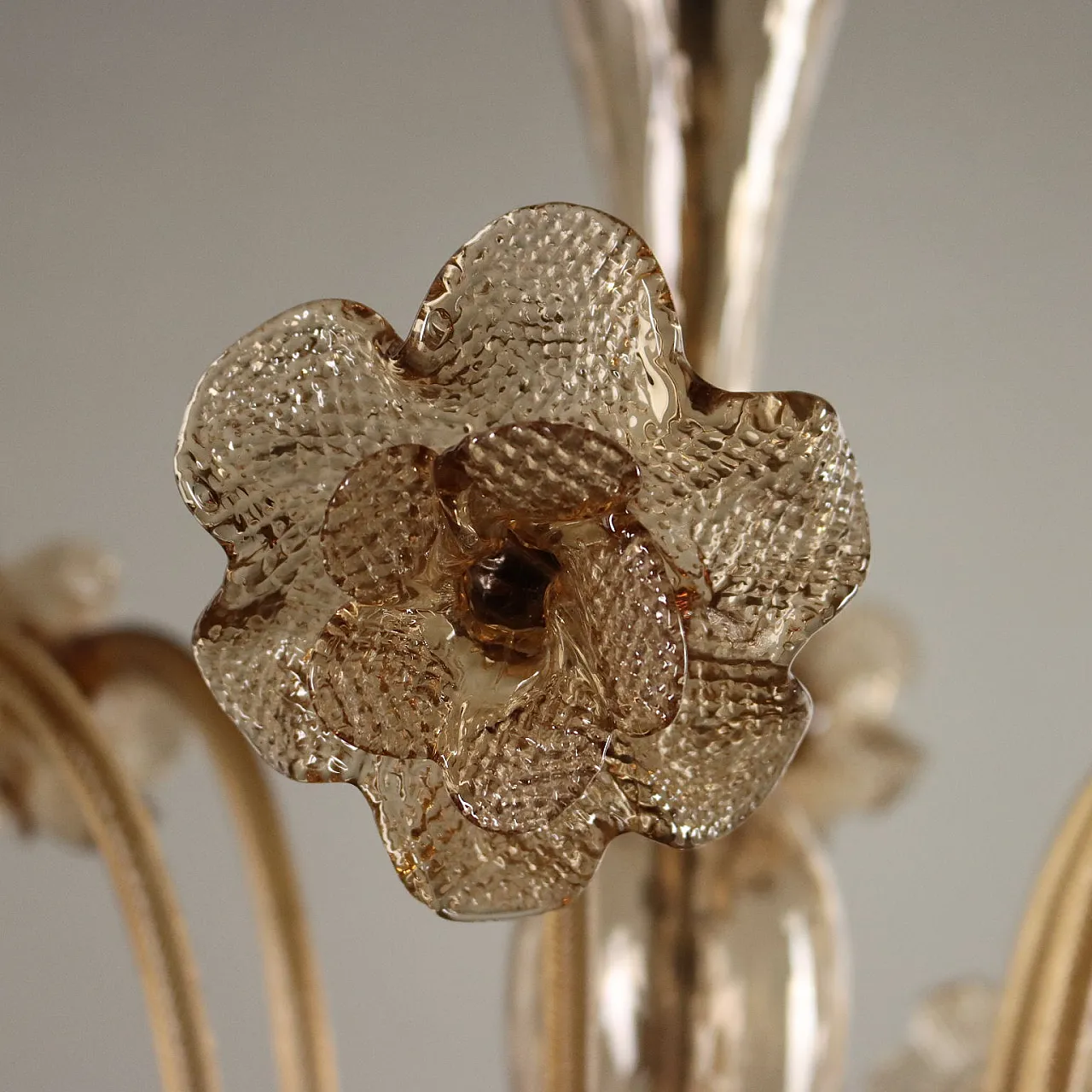 Chandelier in smoked Murano glass, 1950s 10